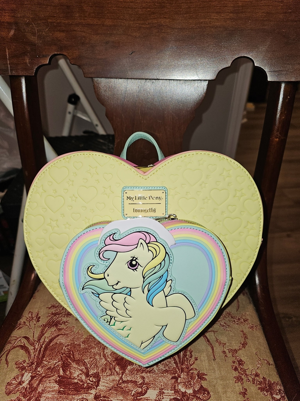 Loungefly My Little Pony Heart-Shaped Rainbow Backpack - Pastel Yellow